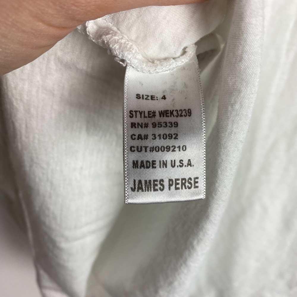 James Perse  Split Neck Raglan Tee Size 4 / Large - Picture 4 of 13